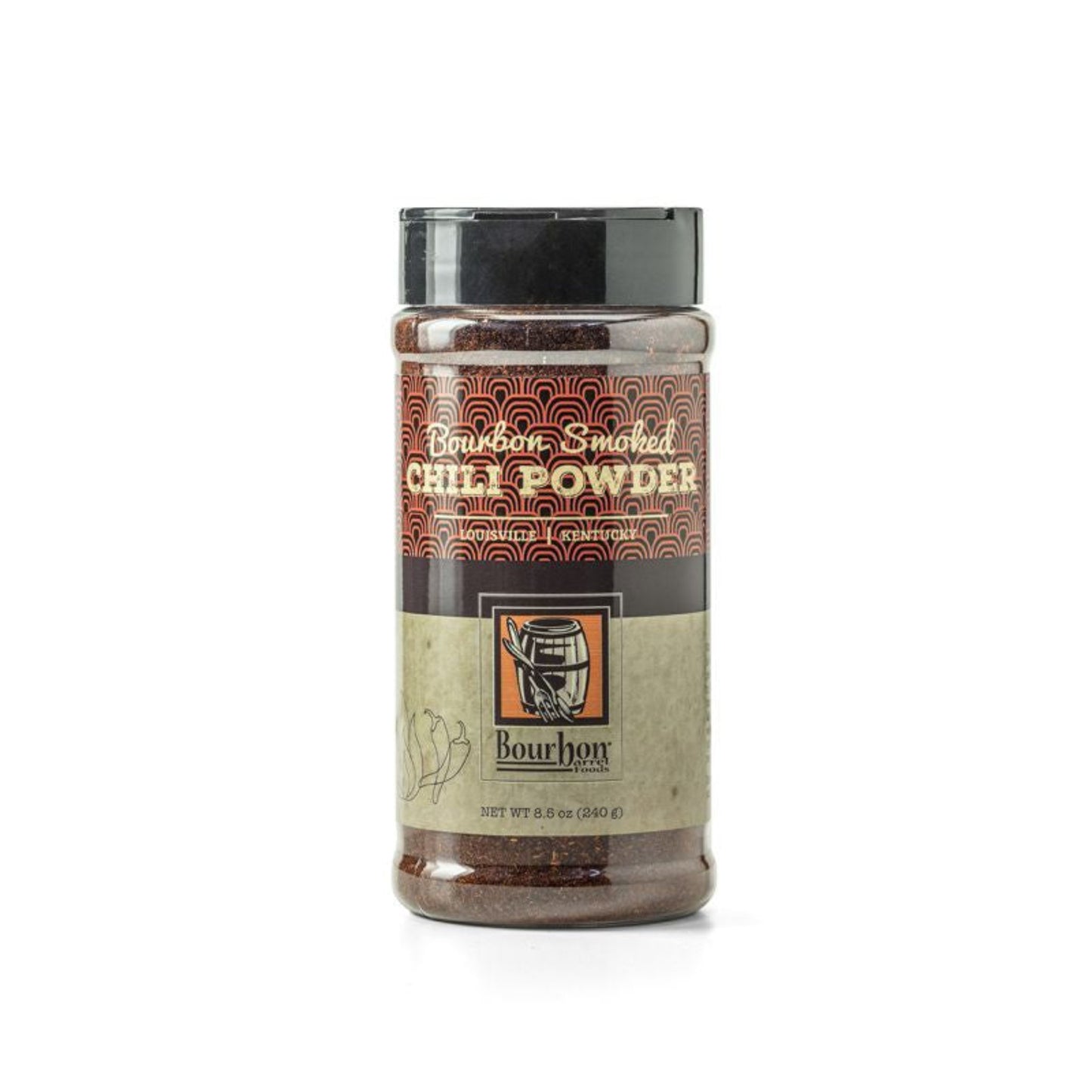 Bourbon Smoked Chili Powder is made from chili peppers that are domestically harvested and handpicked from a family-owned farm in New Mexico. A bourbon smoked blend of mild chilies and spices adds a robust flavor to any dish. Its distinct smoky flavor will add a unique fiery bite to your recipes!