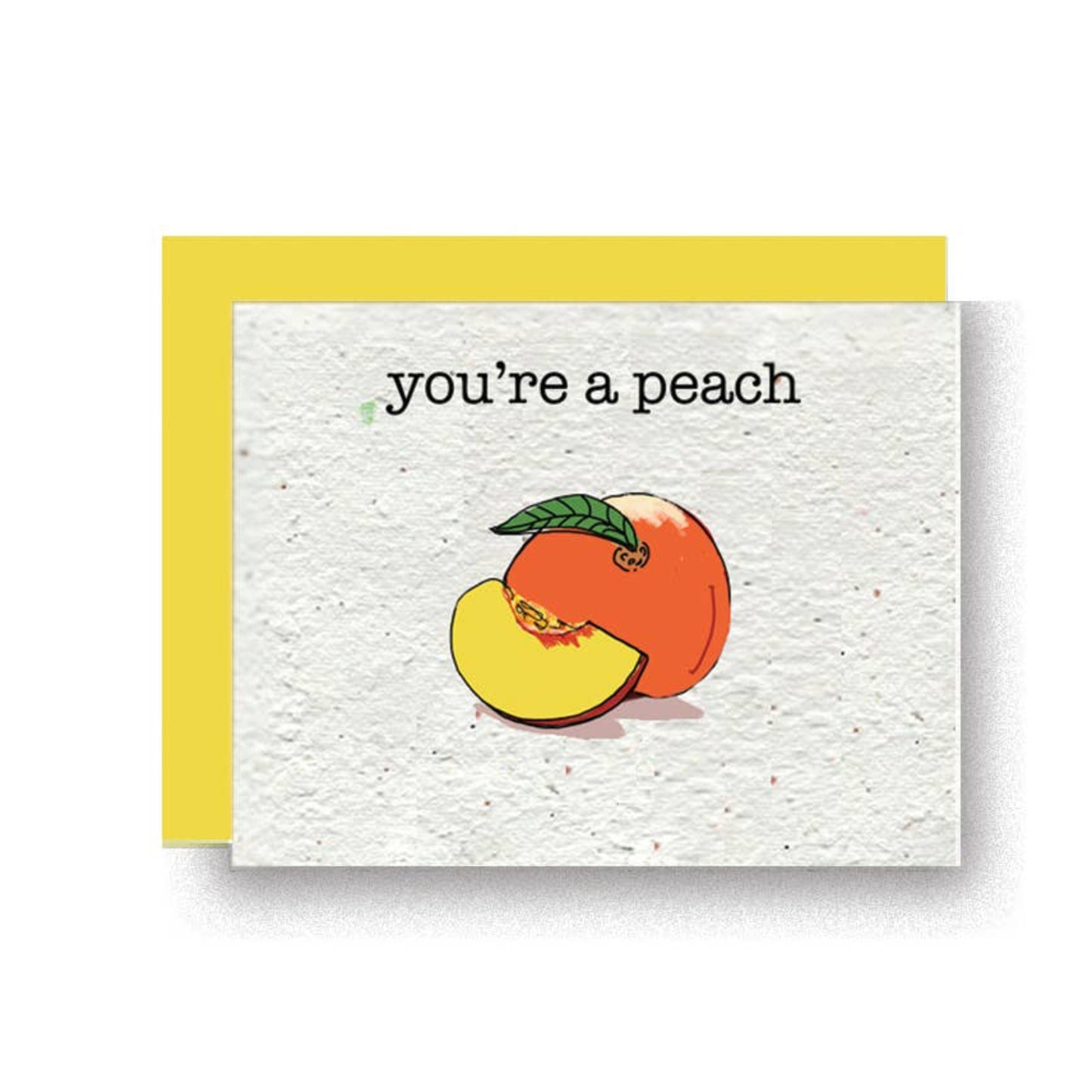You're a Peach" Wildflower Seed Paper Card, the perfect way to show someone how much you appreciate them. This charming card features a delightful peach design and the heartfelt message "You're a Peach