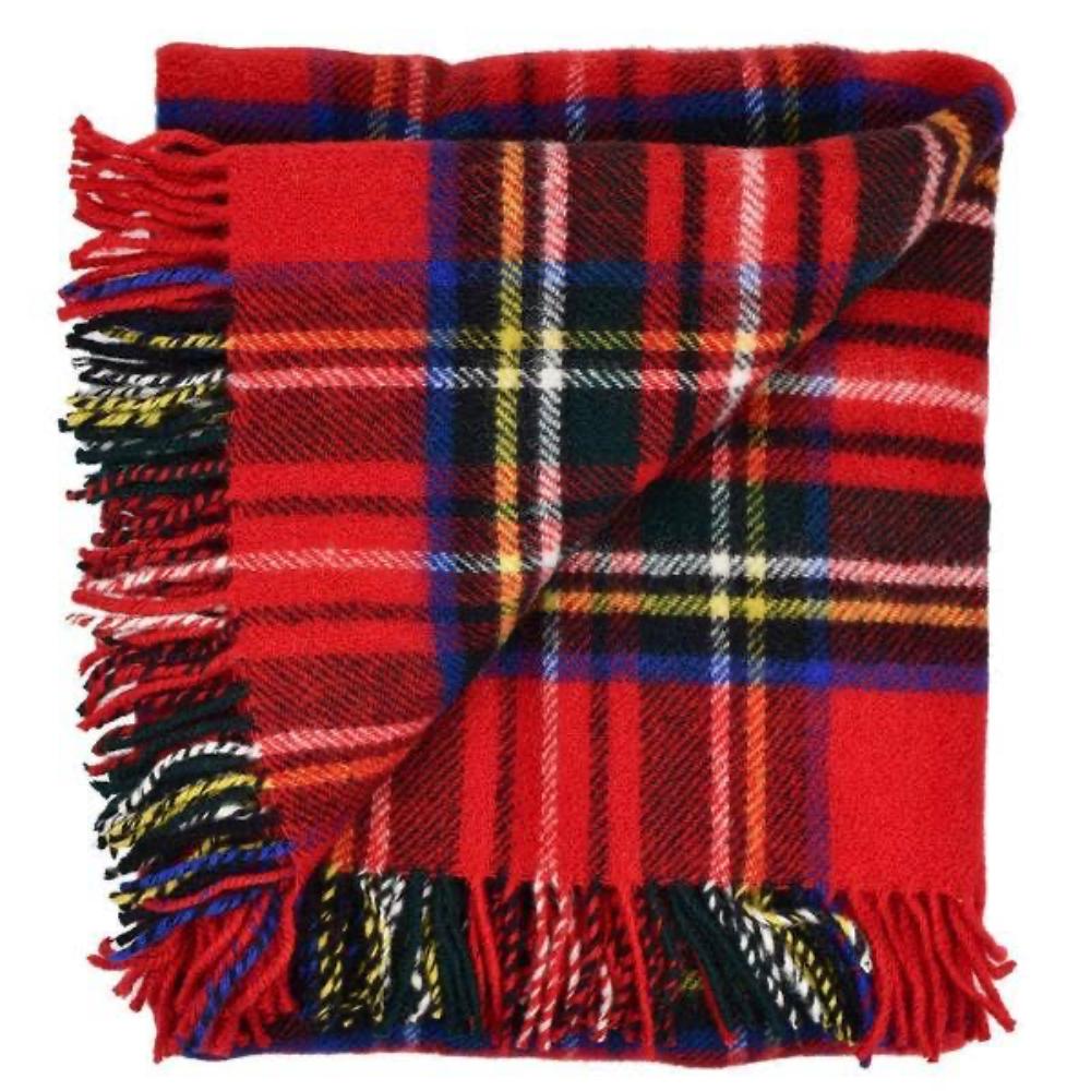 Mercantile Outdoors - Highland Tartan Tweed Fluffy Throw - Royal Stewart