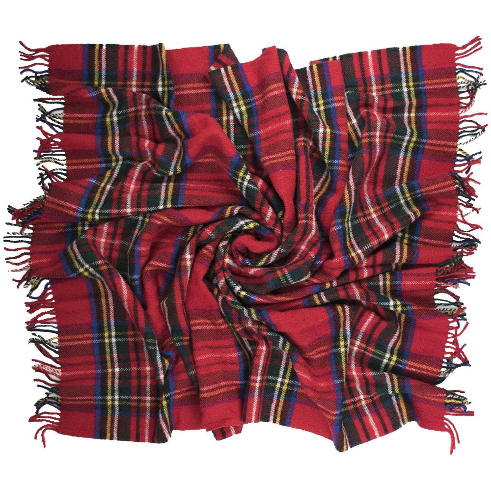 Mercantile Outdoors - Highland Tartan Tweed Fluffy Throw - Royal Stewart