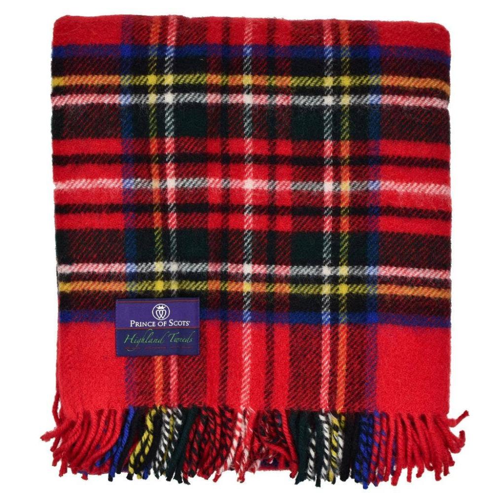 Mercantile Outdoors - Highland Tartan Tweed Fluffy Throw - Royal Stewart