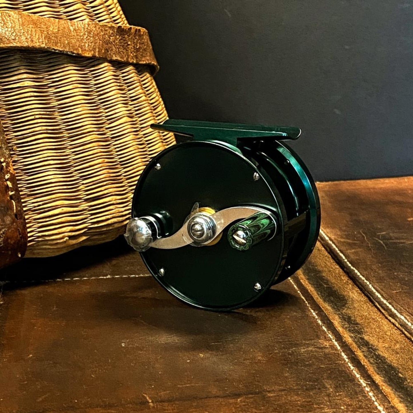 Side profile of Nikko Leaf Small Trout classic fly reel showing 2 3/4 inch frame