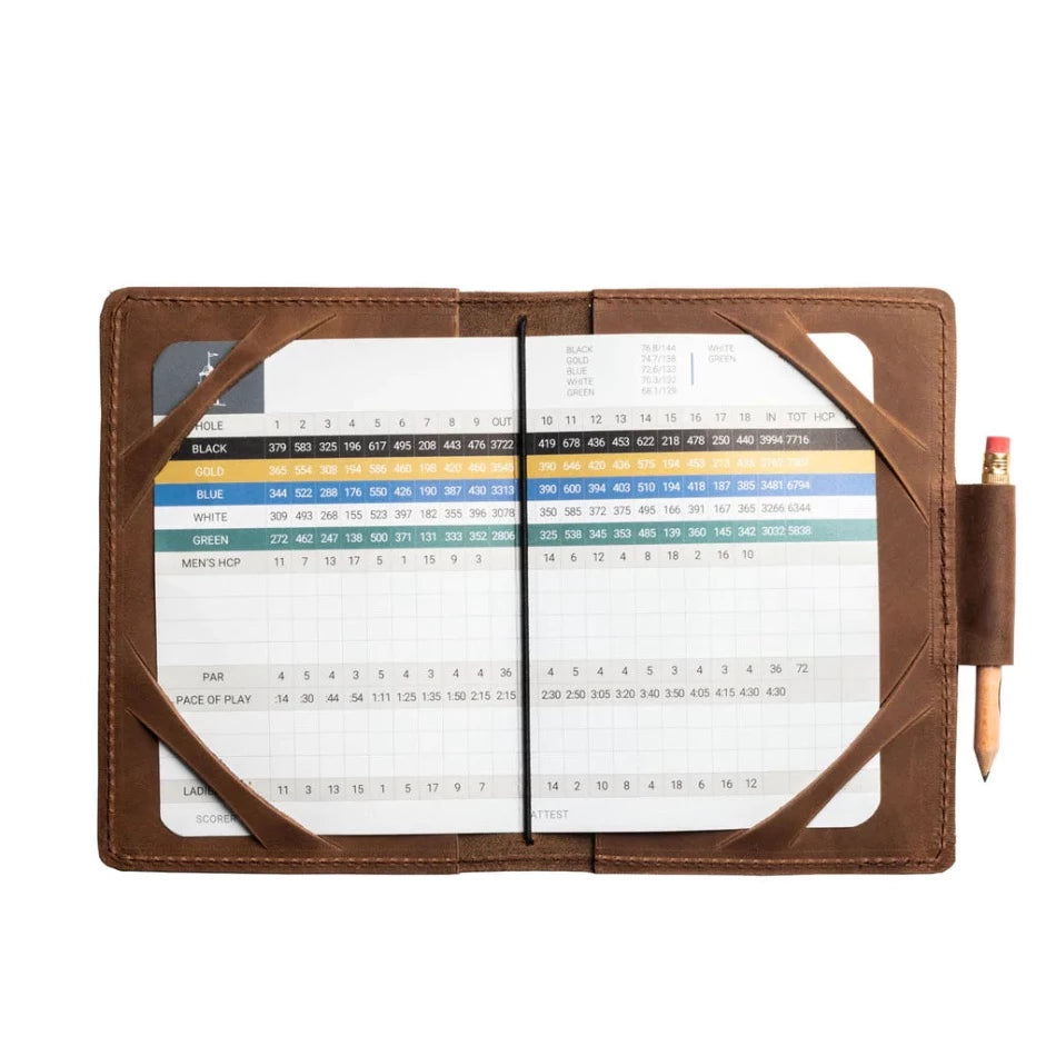 Leather Golf Scorecard Holder - Fish On! Custom Rods - Fish On! Dress Code