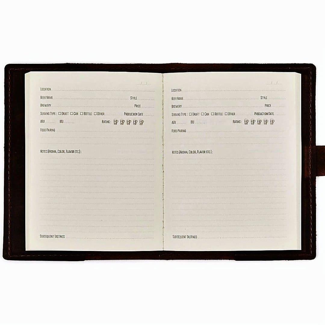 Leather Beer Tasters Log Book - Fish On! Custom Rods