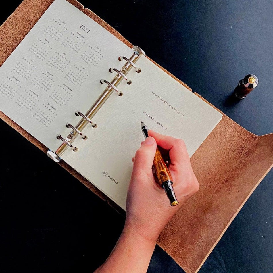 Leather Weekly Task Planner-Small - Fish On! Custom Rods
