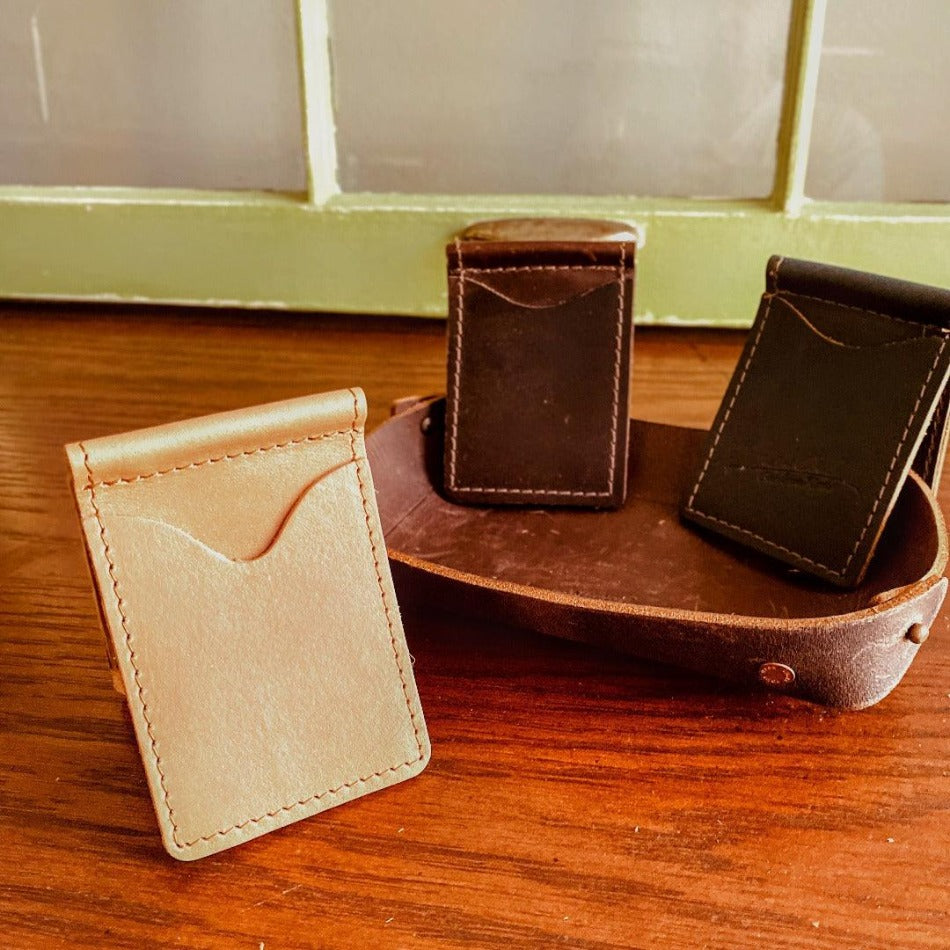 Money Clip Leather Wallet - Fish On! Custom Rods